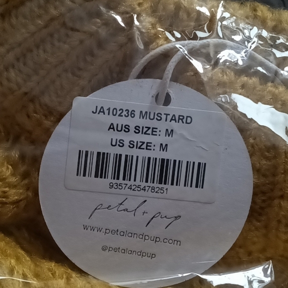 #25 BRAND NEW WITH TAGS PETAL & PUP VITERBO KNIT SWEATER IN MUSTARD - Picture 6 of 7